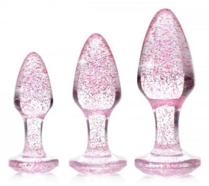 Glitter Gem Anaalplug Set - Roze